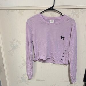 PINK Victoria's Secret Light Purple Cropped Sweatshirt